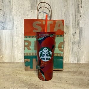 Starbucks Holiday 2020 Poinsettia S/Steel Tumbler Cold Cup 16 Fl oz